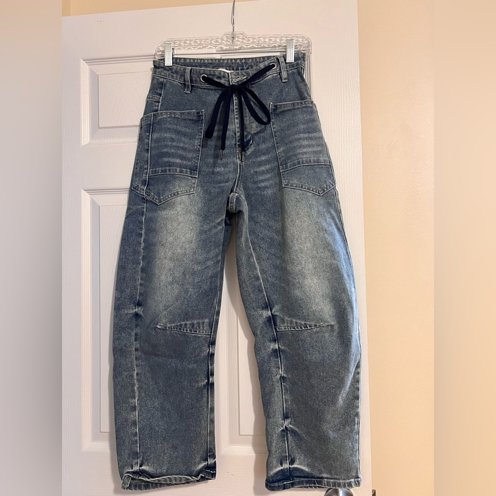 High-Waisted Blue Denim Jeans